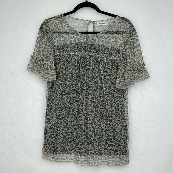 MAX STUDIO Short Sleeve Mesh Lace Knit Mesh Top Sz Medium - Picture 1 of 9
